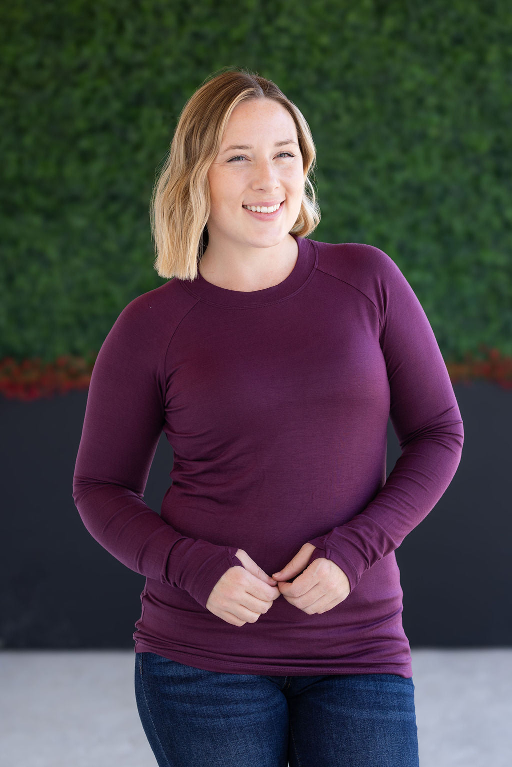 Blair Long Sleeve Top - Plum